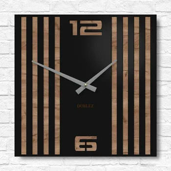 Hodiny 3D hodiny na zeď - Urban Lines, Dub tabákový | DUBLEZ