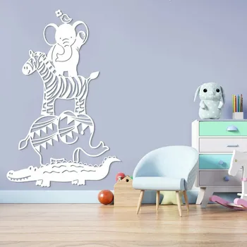Obraz Dřevěná nálepka na zeď - zvířátka | DUBLEZ