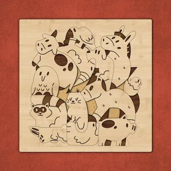 Puzzle Dřevěná hračka pro děti - Zvířátka farmy | DUBLEZ