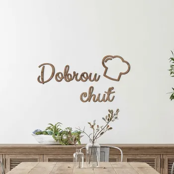 Samolepící dekorace Dřevěný nápis do kuchyně - Dobrou chuť | DUBLEZ