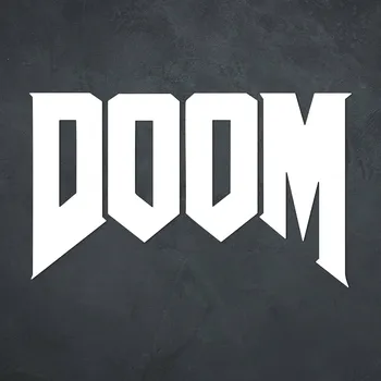 Obraz Nástěnné logo ze dřeva - DOOM, Bílá | DUBLEZ