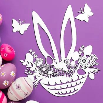 Velikonoční dekorace Dřevěná velikonoční výzdoba - Košíček | DUBLEZ