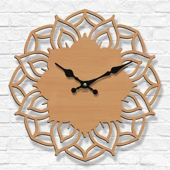 Hodiny Dřevěné hodiny mandala - Aura, Buk | DUBLEZ