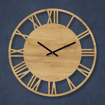 Hodiny Industriální dřevěné hodiny na zeď - Black | DUBLEZ