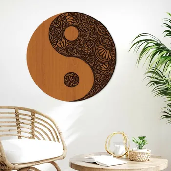 Obraz Jin Jang - Léčivá mandala ze dřeva, Třešeň | DUBLEZ