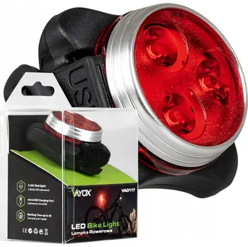 Cyklosvítilna ZADNÍ SVĚTLO NA KOLO LED USB VAYOX
