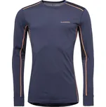 tričko Klimatex Tasman Merino LS - Dark Blue/Orange L