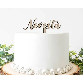 Obraz Dřevěný nápis na svatební dort - Nevěsta | DUBLEZ