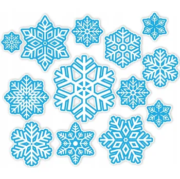 Vánoce Knižní a komiksové placky (odznaky) 13 ks Zimní dekorace VLOČKY na okna Vánoční svátky