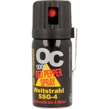 Sebeobrana Pepřák OC-5000 RED PEPPER Gel 40ml střela (Obranný pepřový sprej nové generace 2 000 000 SHU ve formě gelu s dostřikem účinné látky až 6 metrů tzv. střela, s pojistkou a klipem)