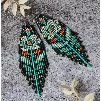 Náušnice Prosperk Náušnice z korálků s květinou