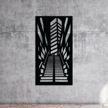 Obraz Dřevěný dekor na zeď - City, Černá | DUBLEZ