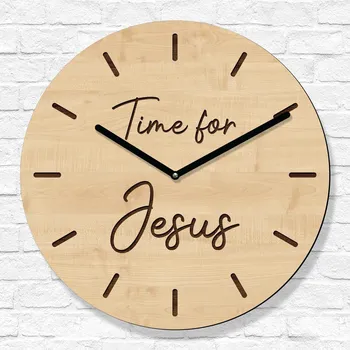 Hodiny Křesťanské hodiny na zeď - Time for Jesus, Javor | DUBLEZ
