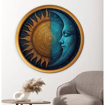 Obraz Dřevěný obraz - Slunce a Měsíc | DUBLEZ