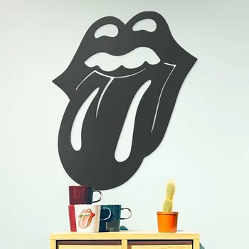 Obraz Dřevěný znak na zeď - The Rolling Stones, Antracitově-šedá | DUBLEZ