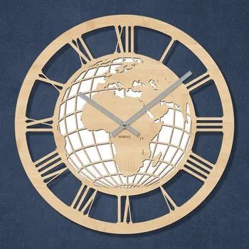 Hodiny Dřevěné hodiny - Mapa světa, Javor | DUBLEZ