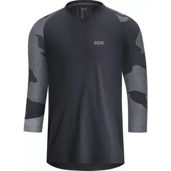cyklistický dres Pánský Dres Gore C5 Trail 3/4 Jersey Black/Dark Graphite Grey