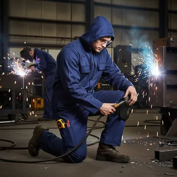 Pracovní kombinéza Portwest Kombinéza BIZWELD WELSEV s kapucí, modrá Velikost M modrá