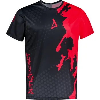 Pánské funkční triko premium ALTISPORT VOJ/ALM112TR01 ČERNÁ-ČERVENÁ 4XL