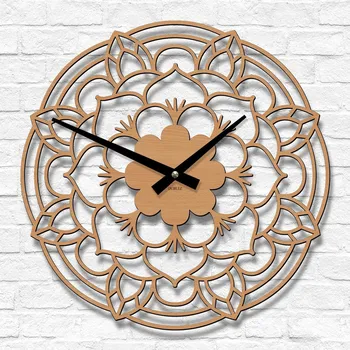 Hodiny Nástěnné hodiny s mandalou - Rozpuk, Buk | DUBLEZ