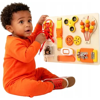 Dřevěná hračka Manipulační Dřevěná Senzorická Tabule Montessori Vzdělávací pro Děti