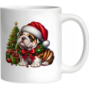 Vánoční hrnek s buldokem, pejsek Vánoce, 330 ml