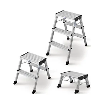 Schůdek Hliníkové skládací schůdky na kolečkách se 2 stupni - Balení po 1 ks