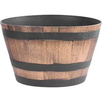 Květináč Strend Pro Garden Kvetináč Strend Pro Woodeff 52x32 cm, zlatý, efekt dreva, barel