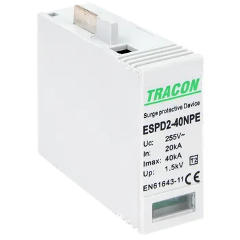 Přepěťová ochrana Tracon ESPD2-40NPE Svodič přepětí AC, typ T2vložka 40 NPE (Tracon ESPD2-40NPE)