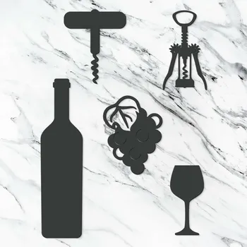 Obraz Dřevěná dekorace - Víno, Antracitově-šedá | DUBLEZ