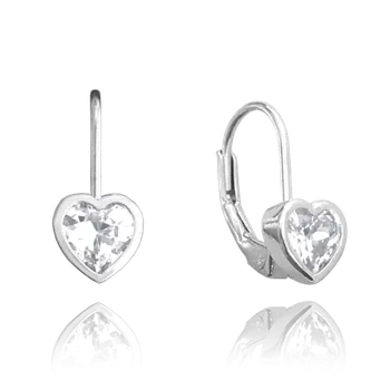 Náušnice Moonlit Dětské stříbrné náušnice srdíčka se zirkony