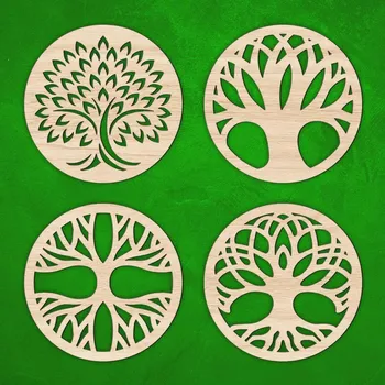 Podtácek Sada dřevěných podtácků - Stromy | DUBLEZ