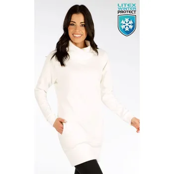 Dámské šaty Litex Dámské mikinové šaty 7F130 Bílá L