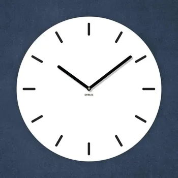 Hodiny DUBLEZ Dřevěné hodiny na zeď bílá