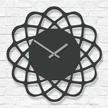 Hodiny Dřevěné kuchyňské hodiny na zeď - Spin, Antracitově-šedá | DUBLEZ