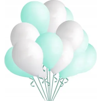 Balónek Pastelově bílé a mátově červené gumové Balónky 50 ks