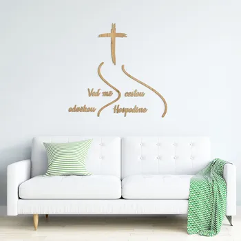 Samolepící dekorace Dřevěný citát z Bible - Veď mě cestou odvěkou, Hospodine, Dub zlatý | DUBLEZ