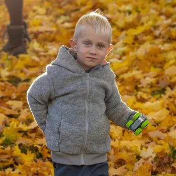 Chlapecká mikina Dětská vlněná mikina z vařené vlny šedá 98