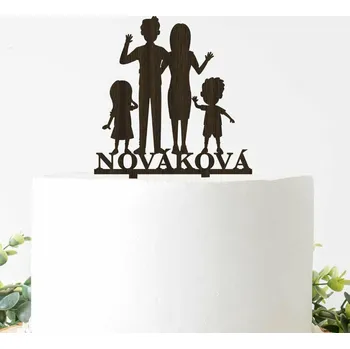 Obraz Figurky na dort - Rodina i s vlastním textem | DUBLEZ