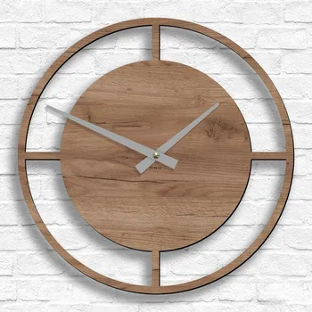 Hodiny Moderní hodiny do kuchyně - Luxury, Dub tabákový | DUBLEZ