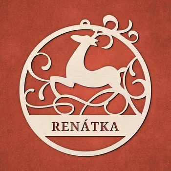 Vánoční dekorace DUBLEZ Vánoční koule se jménem 7.5 x 8 x 3 mm