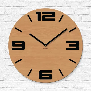 Hodiny Velké nástěnné hodiny do obýváku - Numero, Buk | DUBLEZ