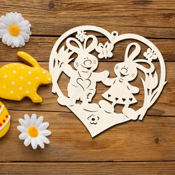 Velikonoční dekorace Velikonoční ozdoba ze dřeva - Zajíčci | DUBLEZ