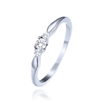 Souprava šperků MINET Stříbrný prsten s bílými zirkony vel. 56 JMAS0285SR56