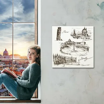 Obraz 3D gravírovaný obraz na dřevě - Itálie | DUBLEZ