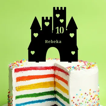 Obraz Dřevěný zápich do dortu se jménem a věkem - Hrad pro dívku | DUBLEZ
