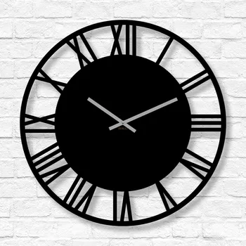 Hodiny Dřevěné hodiny na zeď - Římská čísla - Silver | DUBLEZ