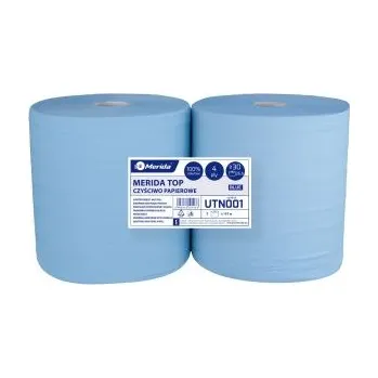 Utěrka Papírová utěrky barva modrá Merida, 4-vstvé, šířka 30cm, délka 157m, 2ks, UTN001