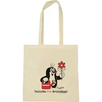 Shopping taška na rameno Krteček: Zahradník (38 x 42 cm) béžová bavlna