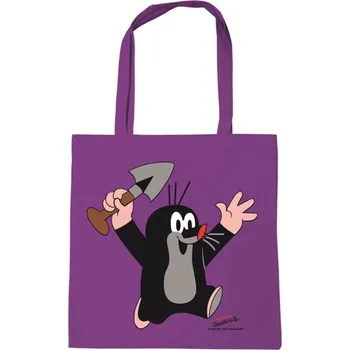 Shopping taška na rameno Krteček: Juhu (38 x 42 cm) fialová bavlna